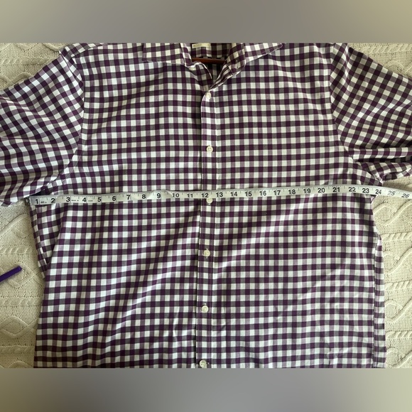 Michael Michael Kors Plum & White Plaid Dress Shirt Men’s Size 16 1/2 or 32/33 - Picture 14 of 14